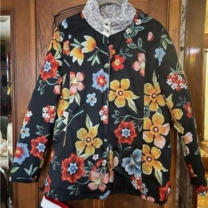 Johnny Was reversible floral packable jacket
